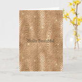 Gold Glam Glitzer Snake Skin Karte (Gelbe Blume)