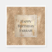 Gold Glam Glitzer Snake Skin Serviette (Vorderseite)