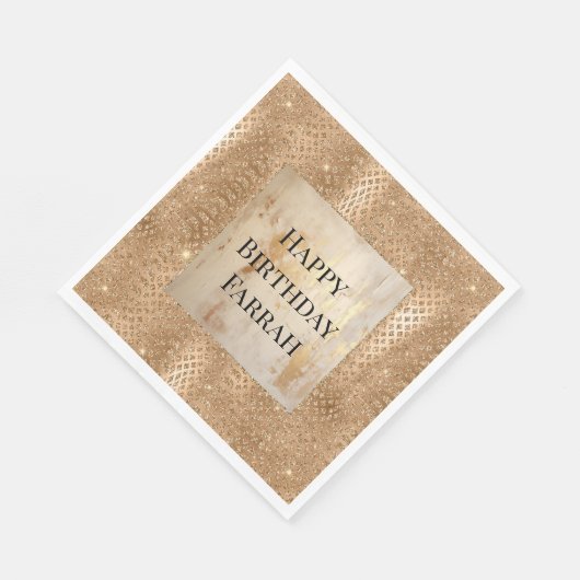 Gold Glam Glitzer Snake Skin Serviette (Ecke)