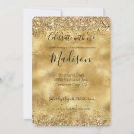 Gold Glam Glitzer Sparkle Confetti Einladung