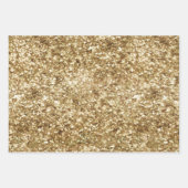 Gold Glam Glitzer Sparkle Geschenkpapier Set (Vorderseite 2)