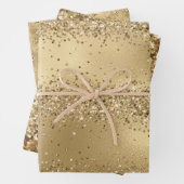 Gold Glam Glitzer Sparkle Geschenkpapier Set (Beispiel)