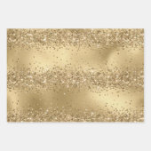 Gold Glam Glitzer Sparkle Geschenkpapier Set (Vorderseite)