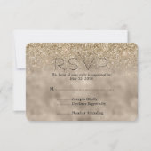Gold Glam Glitzer Wedding RSVP (Vorderseite)
