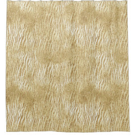 Gold Glam Glitzer Zebra Print Duschvorhang