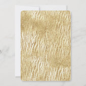 Gold Glam Glitzer Zebra Print Einladung (Rückseite)