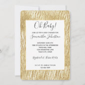 Gold Glam Glitzer Zebra Print Einladung (Vorderseite)