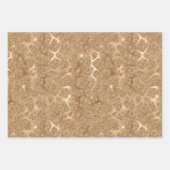 Gold Glam Glitzer Zebra Print Geschenkpapier Set (Vorderseite 3)