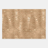 Gold Glam Glitzer Zebra Print Geschenkpapier Set (Vorderseite)