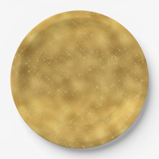 Gold Glam Glitzern Pappteller (Vorderseite)