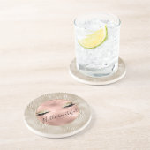 Gold Glam Glitzy Eyelashes Zebra Print Getränkeuntersetzer (Seite)