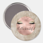 Gold Glam Glitzy Eyelashes Zebra Print Magnet (Vorderseite/Rückseite)