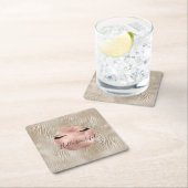 Gold Glam Glitzy Eyelashes Zebra Print Rechteckiger Pappuntersetzer (Vor Ort)