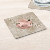 Gold Glam Glitzy Eyelashes Zebra Print Rechteckiger Pappuntersetzer (angewinkelt)