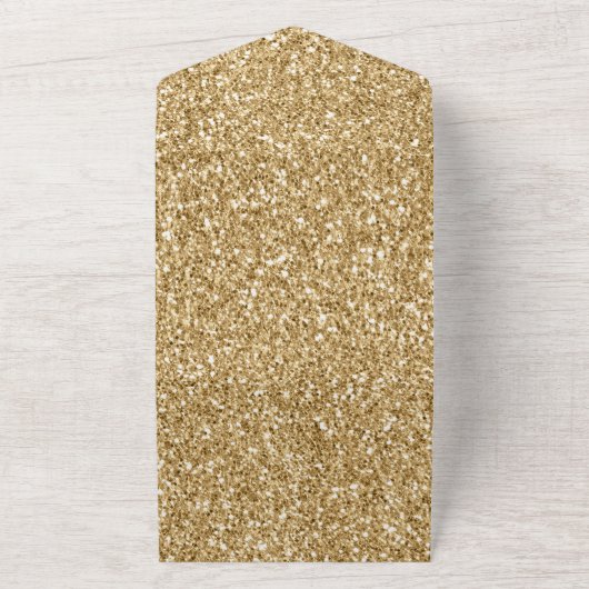 Gold Glam Glitzy Glitzer All In One Einladung (Außenbereich)