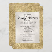 Gold Glam Glitzy Glitzer Leopard Print Bridal Einladung (Vorne/Hinten)