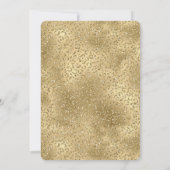 Gold Glam Glitzy Glitzer Leopard Print Bridal Einladung (Rückseite)