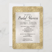 Gold Glam Glitzy Glitzer Leopard Print Bridal Einladung (Vorderseite)