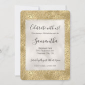 Gold Glam Glitzy Glitzer Leopard Print Einladung (Vorderseite)