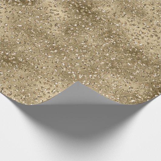Gold Glam Glitzy Glitzer Leopard Print Geschenkpapier (Ecke)