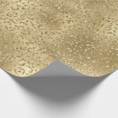 Gold Glam Glitzy Glitzer Leopard Print Geschenkpapier (Ecke)