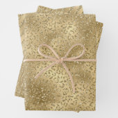 Gold Glam Glitzy Glitzer Leopard Print Geschenkpapier Set (Beispiel)