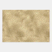 Gold Glam Glitzy Glitzer Leopard Print Geschenkpapier Set (Vorderseite)