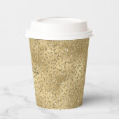 Gold Glam Glitzy Glitzer Leopard Print Pappbecher (Links)