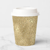 Gold Glam Glitzy Glitzer Leopard Print Pappbecher (Rückseite)