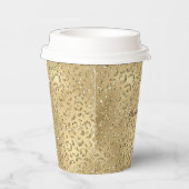 Gold Glam Glitzy Glitzer Leopard Print Pappbecher (Rechts)