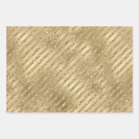 Gold Glam Glitzy Glitzer Sparkle   Geschenkpapier Set (Vorderseite 3)