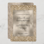 Gold Glam Glitzy Glitzer Wedding Einladung (Vorne/Hinten)