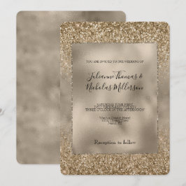 Gold Glam Glitzy Glitzer Wedding Einladung