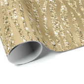 Gold Glam Glitzy Glitzer Zebra Print Geschenkpapier (Rolleneckpunkt)