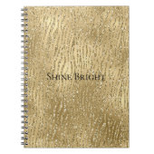 Gold Glam Glitzy Glitzer Zebra Print Notizblock (Vorderseite)