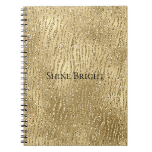Gold Glam Glitzy Glitzer Zebra Print Notizblock