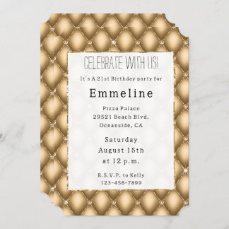 Gold Glam Glitzy Jewel Einladung