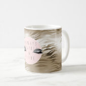 Gold Glam Glitzy Silver Sparkle Eyes Stripes   Kaffeetasse (VorderseiteRechts)