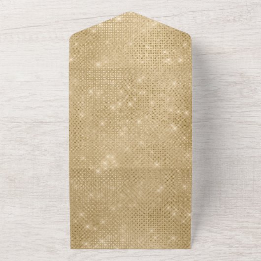 Gold Glam Glitzy Sparkle All In One Einladung (Außenbereich)