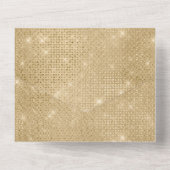 Gold Glam Glitzy Sparkle All In One Einladung (Rückseite)