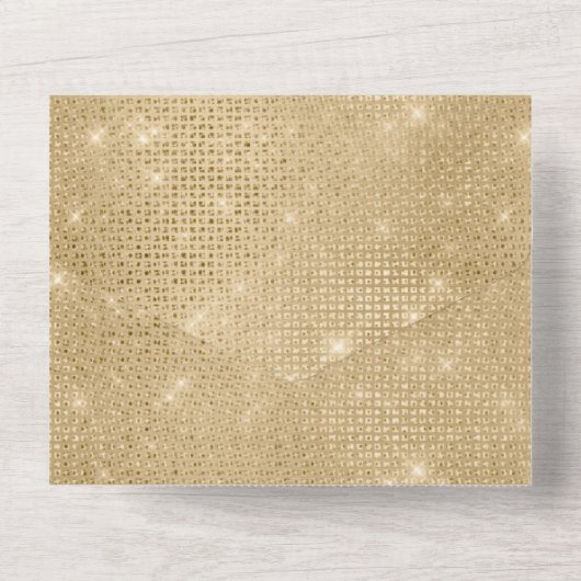 Gold Glam Glitzy Sparkle All In One Einladung (Rückseite)