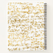 Gold Glam Hearts Bokeh Notizbuch (Rückseite)