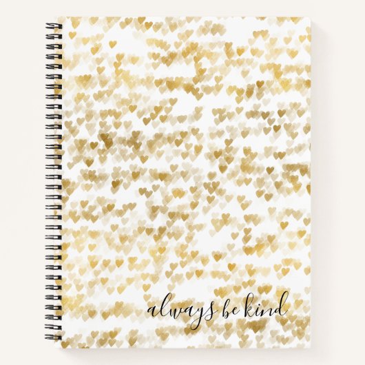 Gold Glam Hearts Bokeh Notizbuch (Vorderseite)