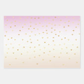 Gold Glam Hearts Confetti Ombre Geschenkpapier Set (Vorderseite 3)