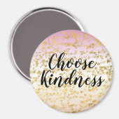 Gold Glam Hearts Confetti Pink Peach Ombre Magnet (Vorderseite/Rückseite)