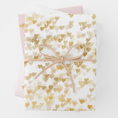 Gold Glam Hearts Confetti Sorte Geschenkpapier Set (Beispiel)