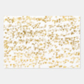 Gold Glam Hearts Confetti Sorte Geschenkpapier Set (Vorderseite)