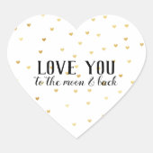 Gold Glam Hearts Liebe Herz-Aufkleber (Vorderseite)