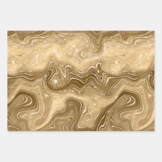 Gold Glam Hintergrund Geschenkpapier Set (Vorderseite 2)