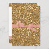 Gold Glam Imitat Glitzer Einladung (Vorne/Hinten)